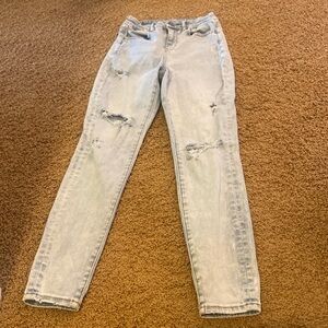 American Eagle Outfitters Blue Skinny Jeans Distressed